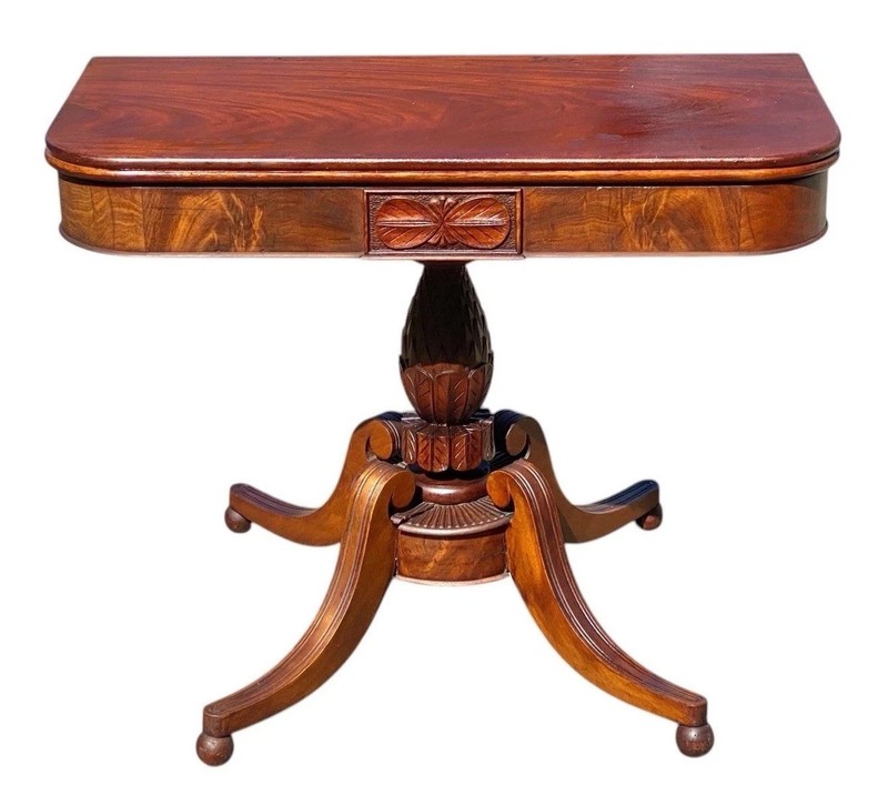 18th Century Antique Mahogany Card Table / Console Table – Salem Massachusetts