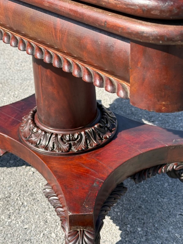 antique classical empire carved breakfast table Paw foot mahogany 1820 console gallery