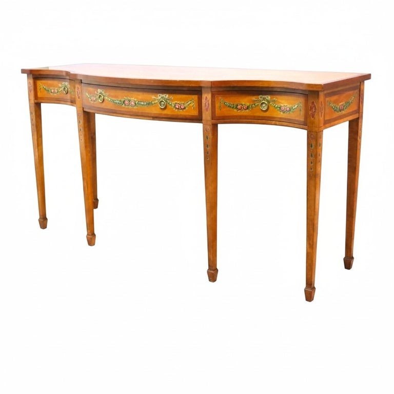 Wellington Hall Reproduction Adams Decorated Satinwood & Mahogany Table c1930 gallery