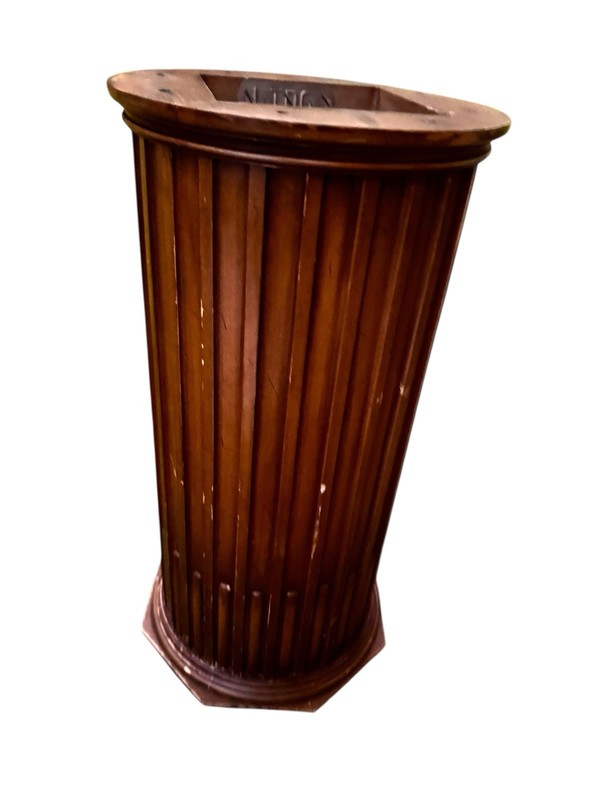 Weiman Neoclassical Style Fluted Pedestal in Carved Wood with Marble Top gallery
