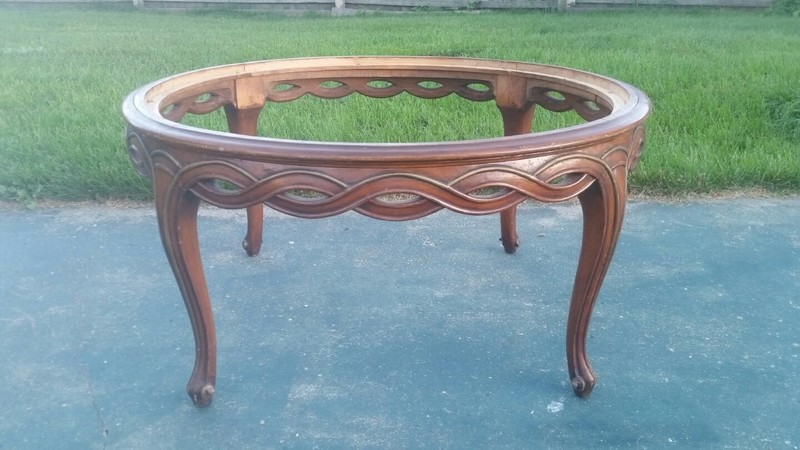 Antique Architectural Carved Wood Table Base Neo Classical W/O Glass