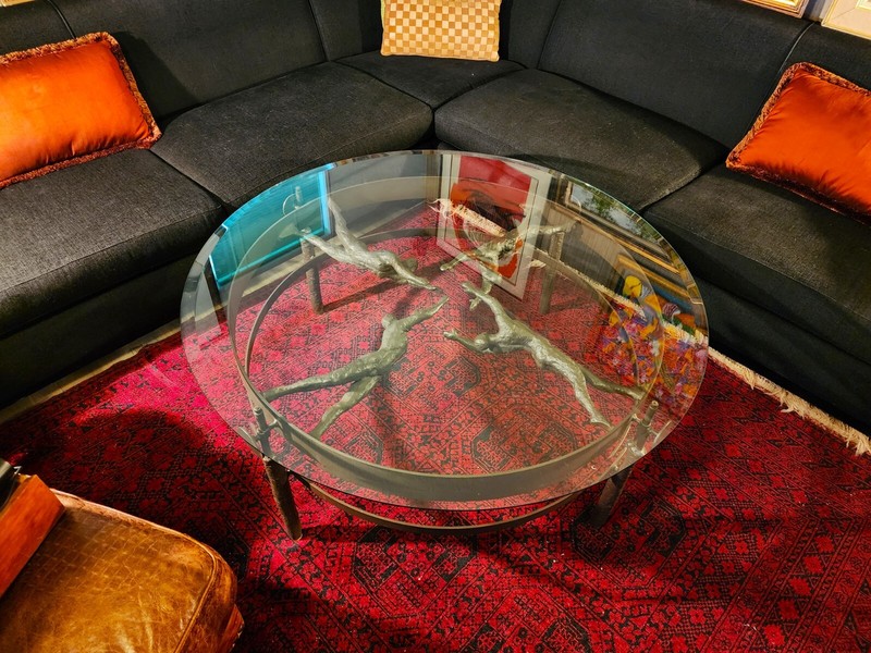 Bronze Cocktail Coffee Table Semi Nude Women Sculpture gallery