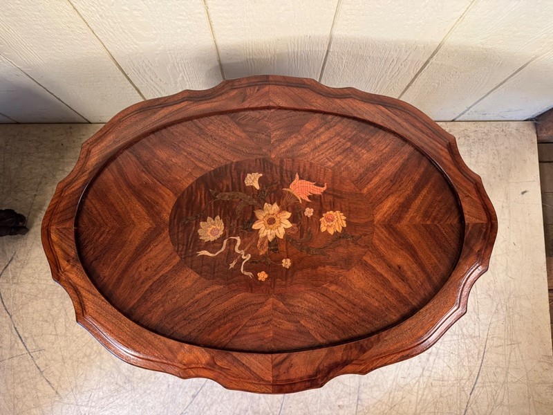 Antique Inlaid Depression Era Parlor Table gallery