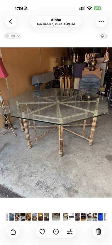 John & Elinor McGuire Large Octagonal Rattan Dining Table – 72” McGuire gallery