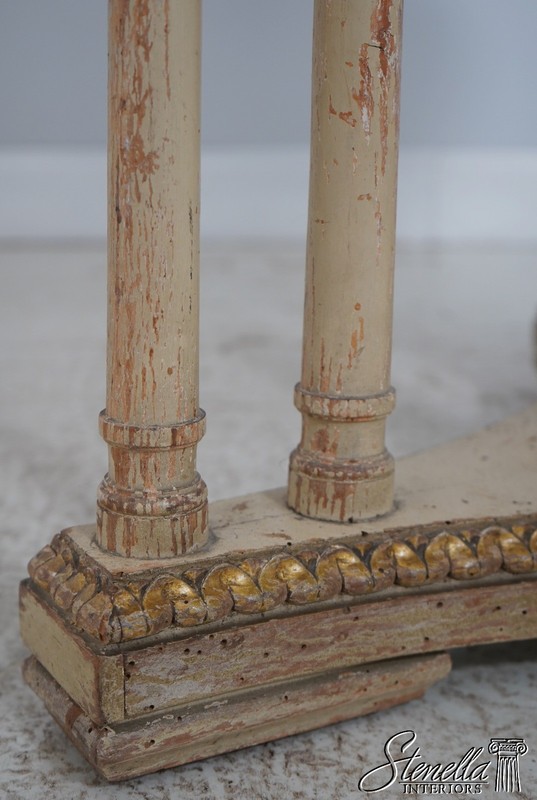 L72102: Vintage Louis XVI Marble Top Round Lamp Table w. Swans gallery
