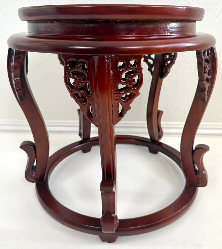 Vintage Chinese Chippendale Carved Mahogany Side Table gallery