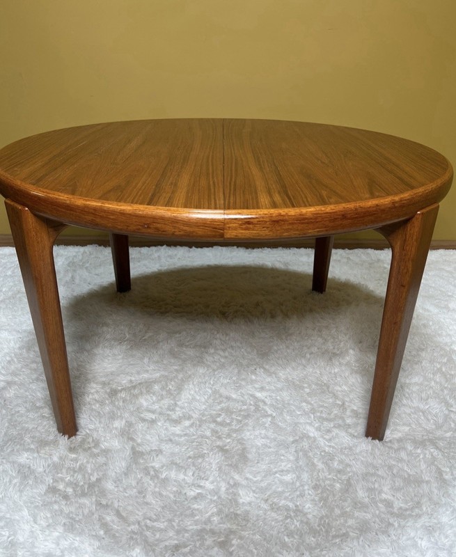 Mid Century Modern Vintage Danish Teak Round Oval Extendable Dining Table gallery