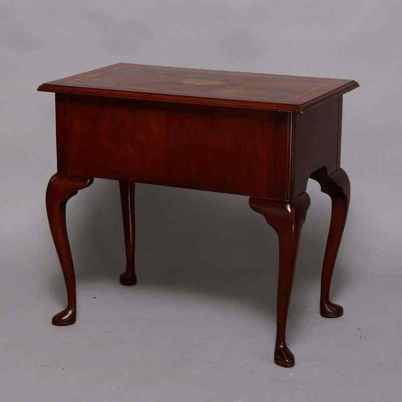 Queen Anne Councill Craftsmen Flame Mahogany Inlaid & Banded Lowboy 20thC gallery