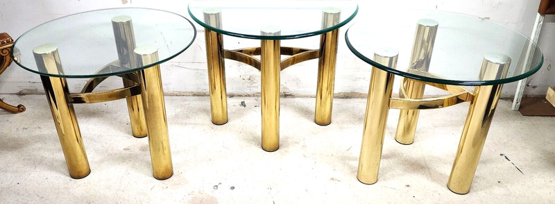 MCM Tubular Brass Table Set Vintage gallery