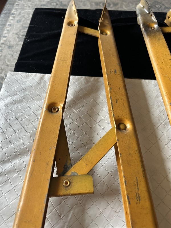 Vintage Adjustable Industrial Drafting Table Sawbuck Saw Horses Table Legs gallery