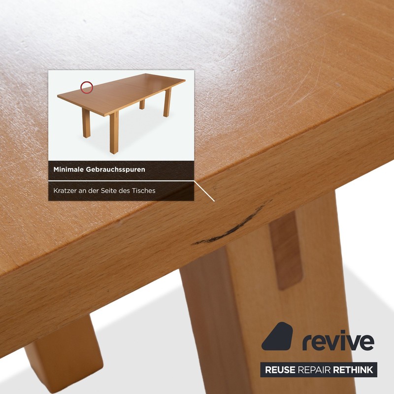 Thonet Solid Wood Dining Table Brown Extension Function 200-282 x 90 cm gallery