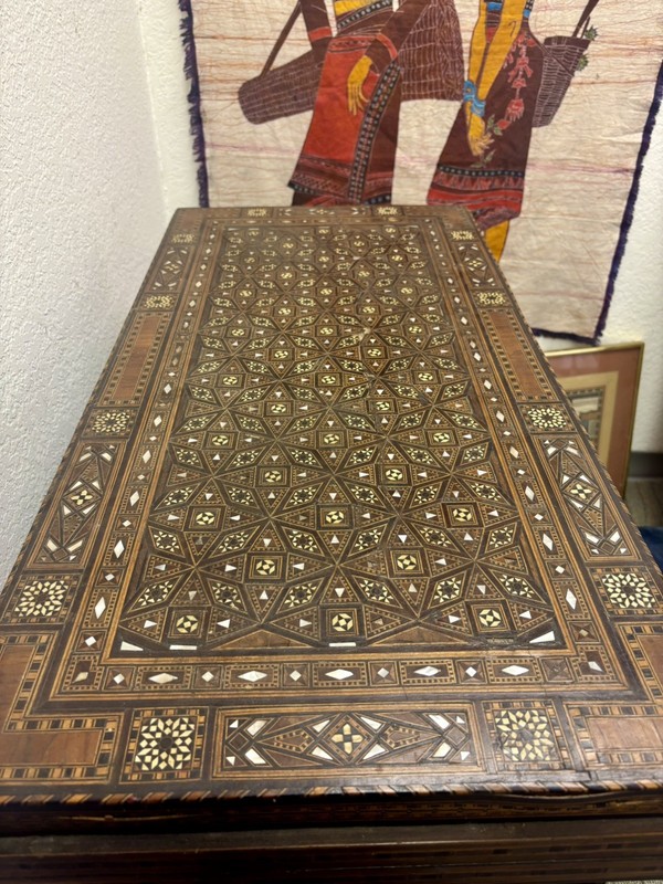 19th C SYRIAN INLAID GAMING TABLE gallery