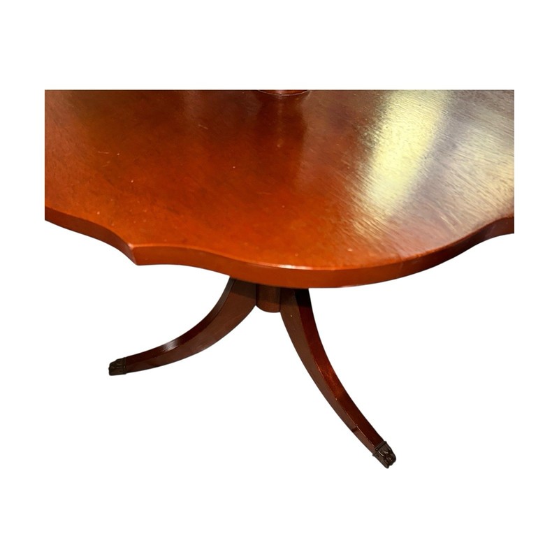 Solid Hardwood Two Tier Table Mahogany Finish Brass Feet gallery