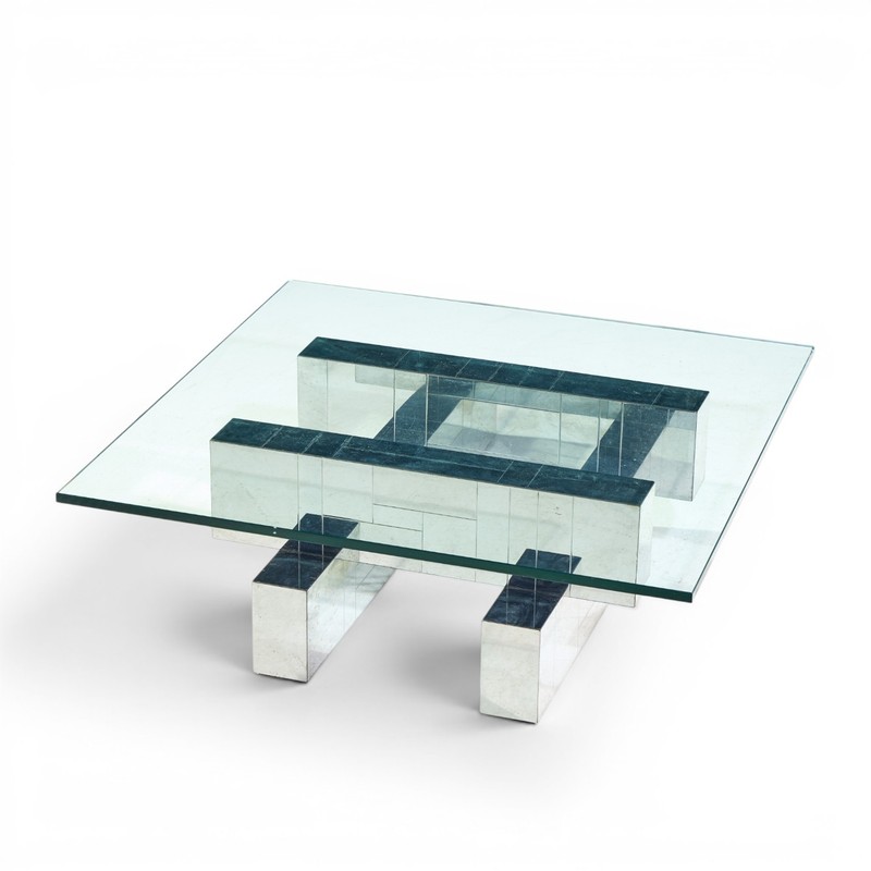 Paul Evans Cityscape Mid Century Chrome and Stainless Steel Coffee Table gallery
