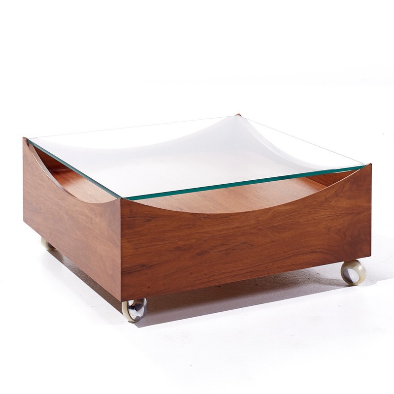 Bramin Mobler Mid Century Danish Rosewood and Glass Coffee Table