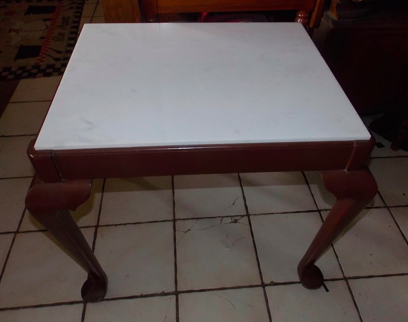 Solid Cherry Marble Top Side Table / End Table (ET391) gallery