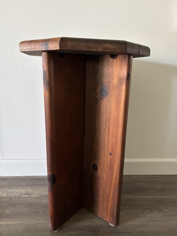 Antique Craftsman Style Wood Side Table "Puzzle Table" Solid Beautiful Wood gallery