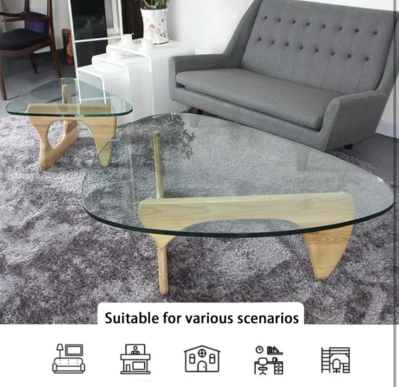 Modern Glass Coffee Table, Abstract Round Table Glass, 32.68 gallery