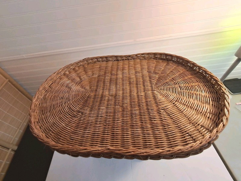 MCM BOHO Wicker Rattan Elephant Table Brown Indoor Outdoor Plant Stand 22 inch H gallery