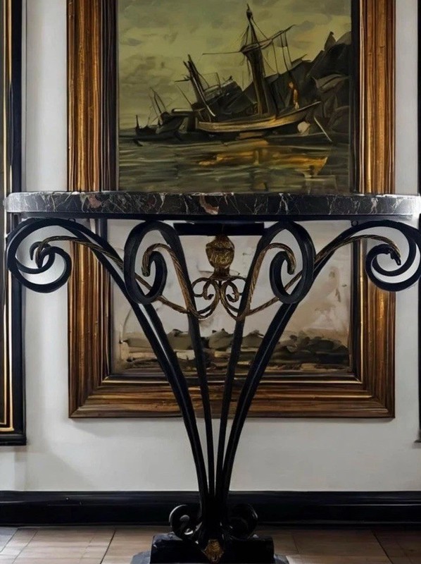 French Louis XV Style Iron Wall Mounting Console Shelf Antique Style