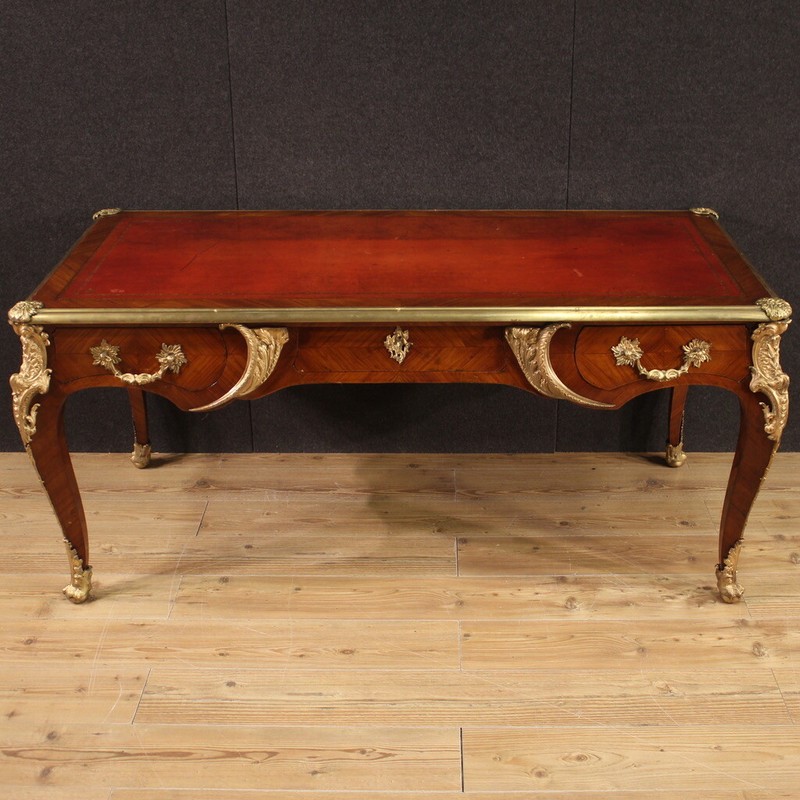Writing desk style Louis XV table great furniture gold bronze 20th century 900 gallery