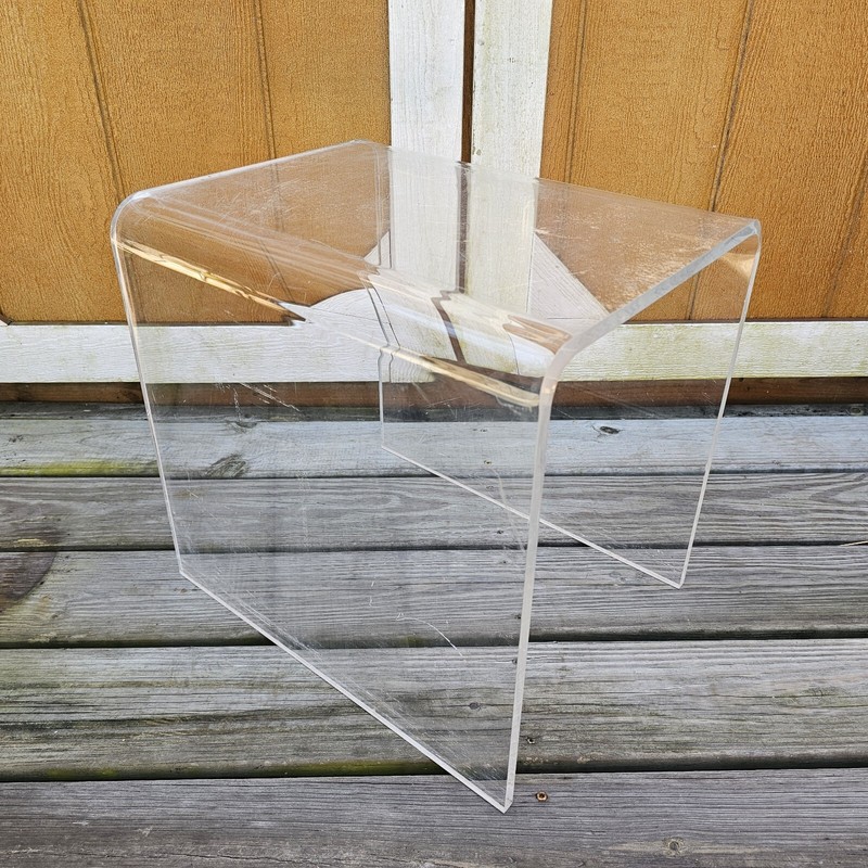 Vintage Curved Lucite Side Table gallery