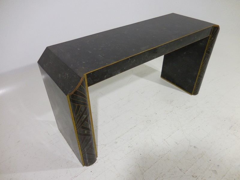 Original Maitland Smith Tessellated Stone Console Table Hollywood Regency Modern gallery