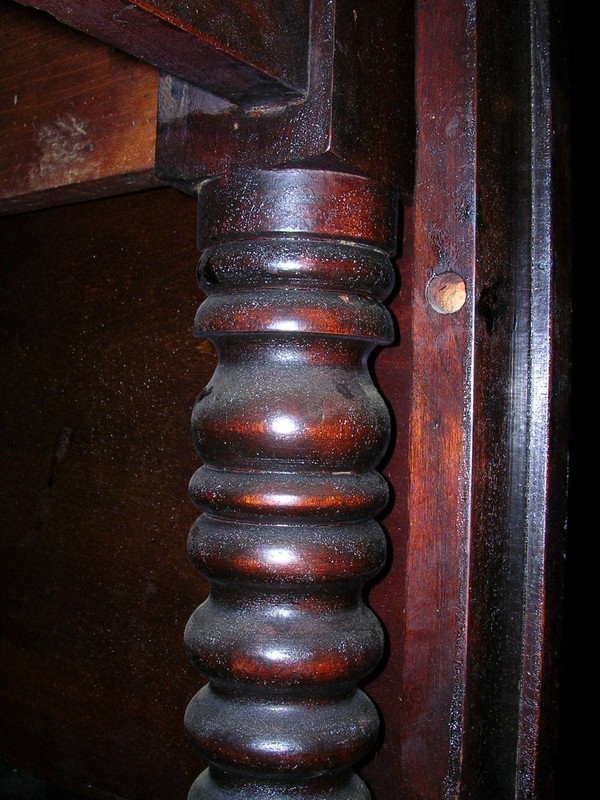 1800s ANTIQUE DROP-LEAF TABLE,"SEE OLD SCREW PIC.(4) SAW CUTS IN PICTURE ( 7 ) gallery