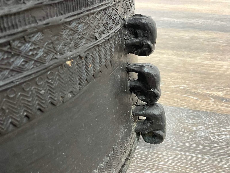 Southeast Asian Bronze Rain Drum Side Table gallery