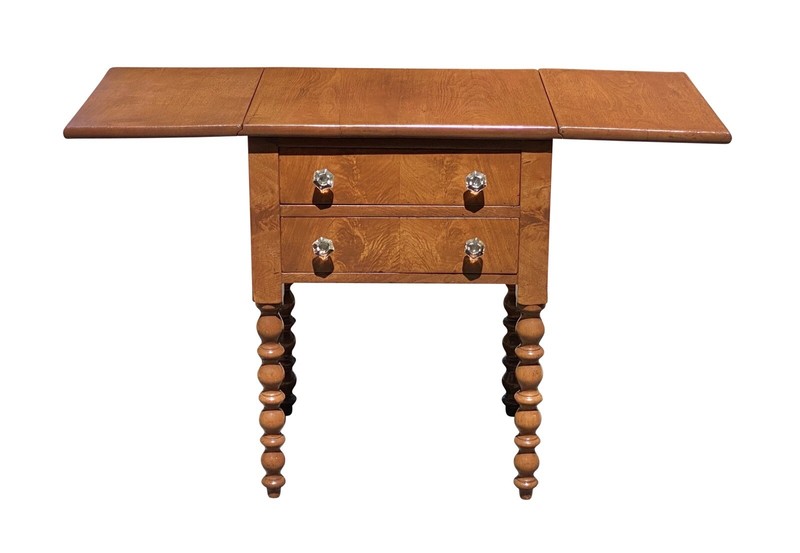 ANTIQUE VIRGINIA WALNUT FEDERAL TWO DRAWER WORK TABLE / NIGHTSTAND gallery