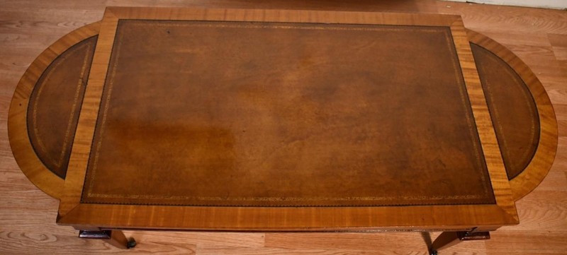 1930s English Regency Mahogany & Satinwood , Leather top Coffee table gallery