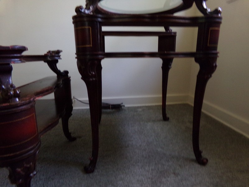 1940'S ANTIQUE COCKTAIL TABLE WITH SIDE TABLES gallery