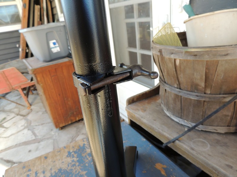 Vtg Antique Industrial End Table Butchers 1 side no Lip, Metal Iron Legs 1920s gallery