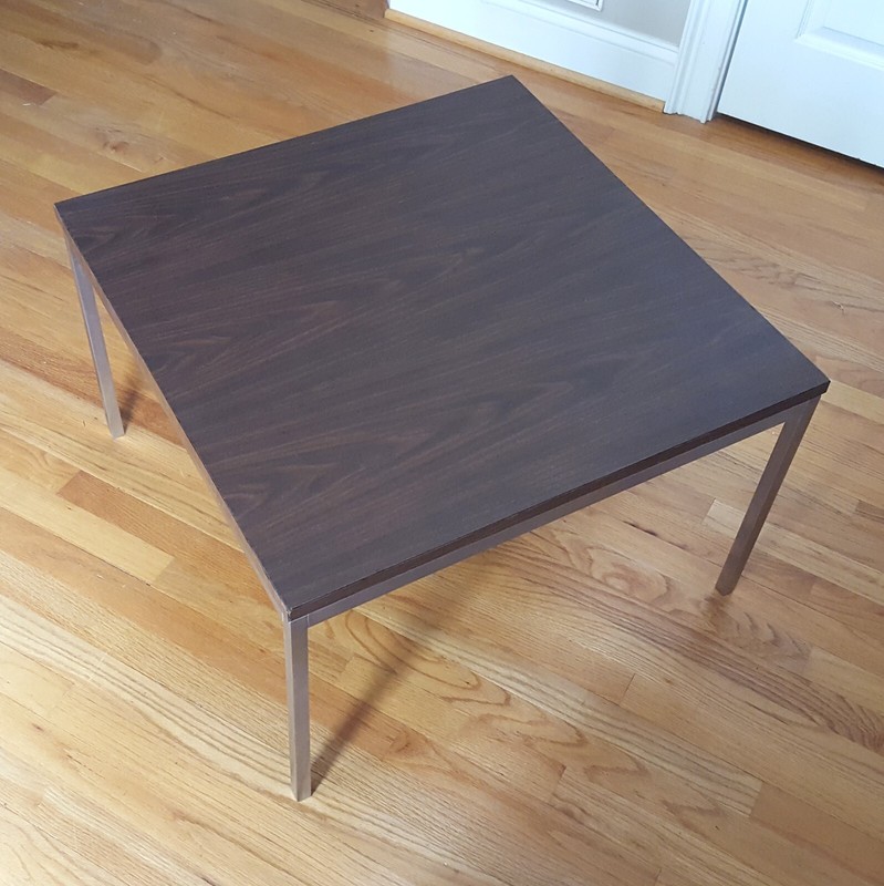 Vintage MCM Florence Knoll Square Table Silver/Brown 1950s/60s Elegant & Sleek! gallery