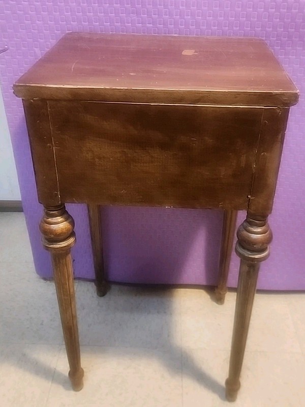 Antique Single-Drawer Stand Not Sure ,oak Cherry Wood,Heavy Piece, White Wash gallery