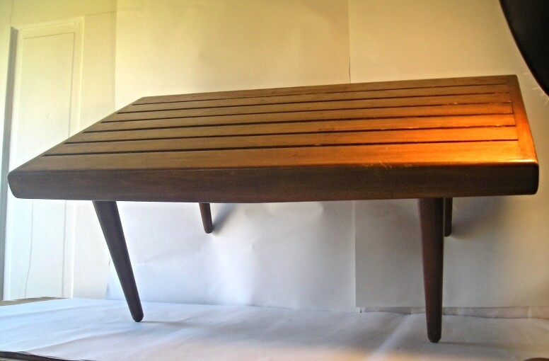 A Good Mid Century Wood Slat Coffee Table