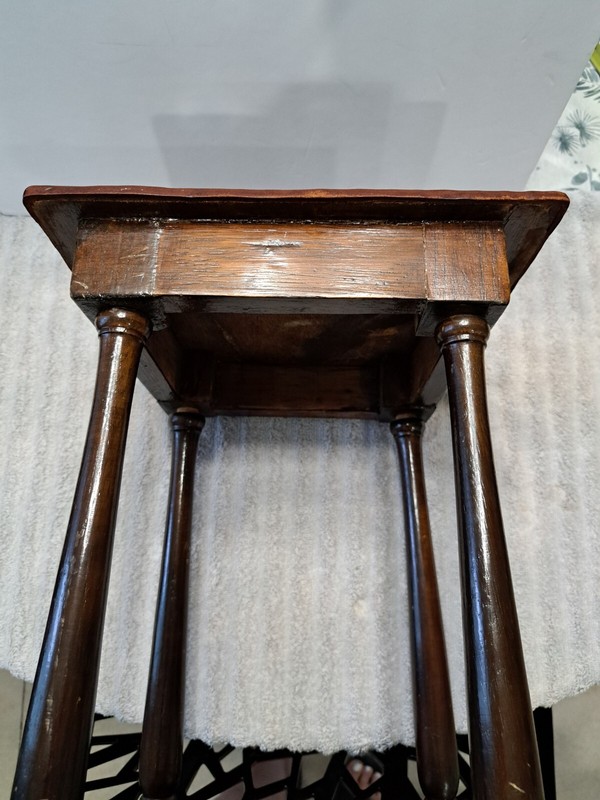 Antique 20th Century Leather Wrapped Hand Tooled Peruvian Accent Nesting Table gallery
