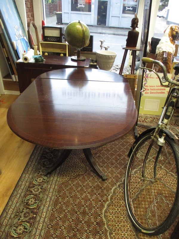 Beautiful Old English Table with Brass Lion Feet, Mahogany, 90x148cm gallery