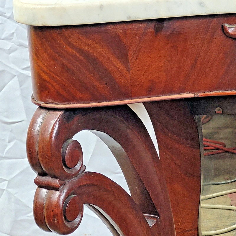 CONSOLE AMERICAN EMPIRE EARLY VICTORIAN CONSOLE MARBLE TOP gallery