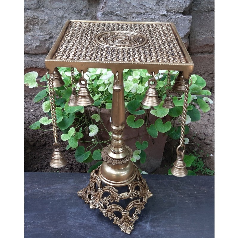 Table/Stand Antique Look Temple Traditional Bell Hanging Solid Pattern20.32 CM gallery