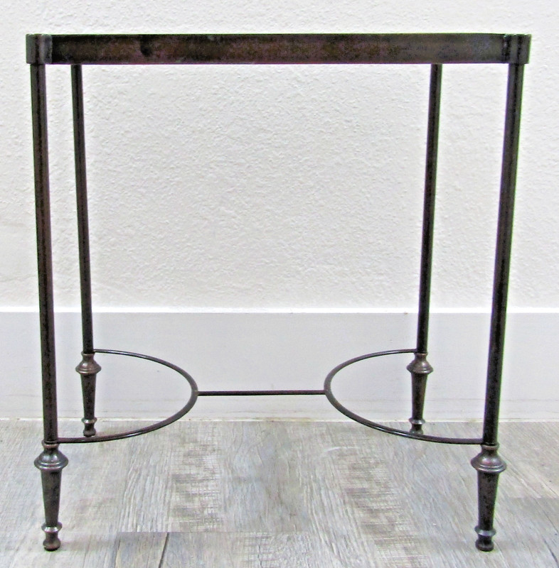 Vintage Rectangular Bronze and Black Granite Top 18" Tall Drink Table gallery