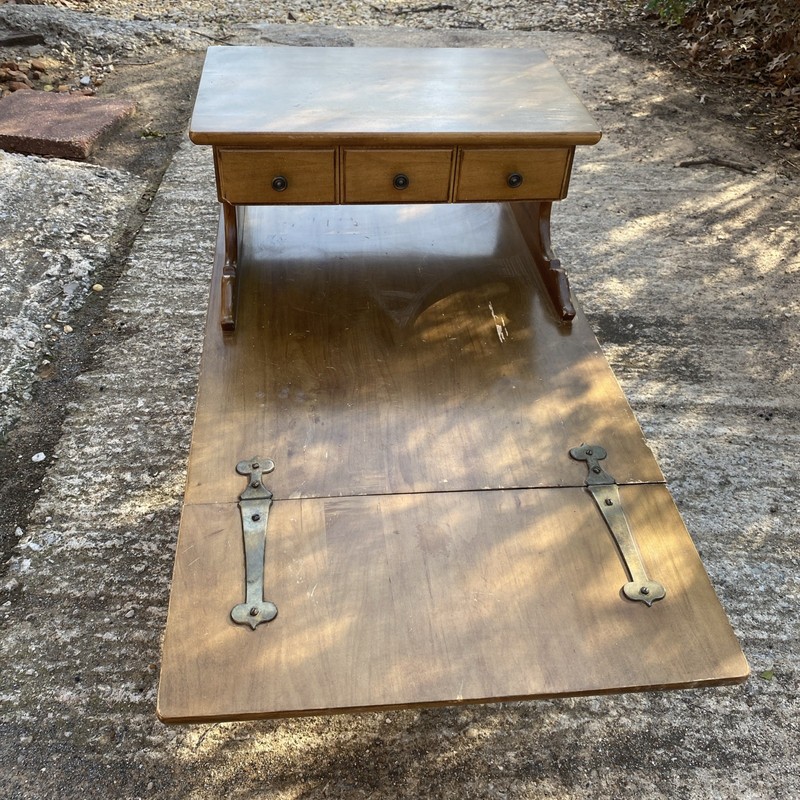 Vtg 60s Solid Maple Step 2-Tier End Table