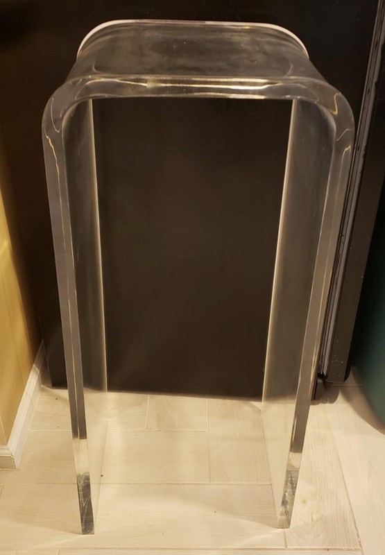 MCM CHARLES HOLLIS JONES Modern Lucite Waterfall Console Floating Table 36"x15" gallery