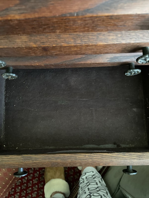 Apothecary One Of A Kind Hand Made Oak 5 Drawer Table Top Spool / Watch Makers C gallery