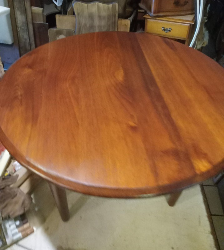 Mid Century Round Solid Walnut Coffee Table (CT-352) gallery
