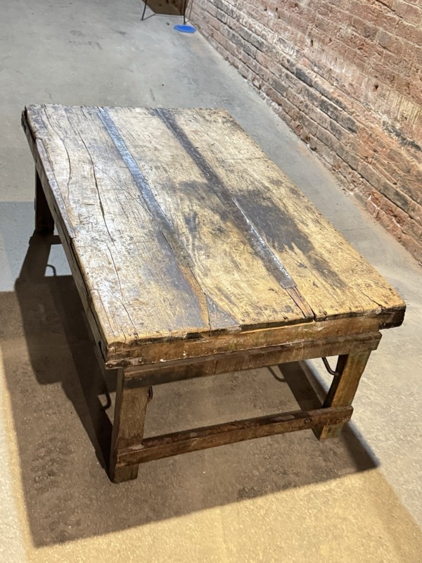 Antique Primitive Farm Table / Industrial Workbench – Circa 1900 gallery