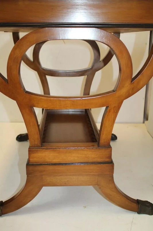 Regency Style Cherry Side End Table with One Drawer Magazine Rack gallery