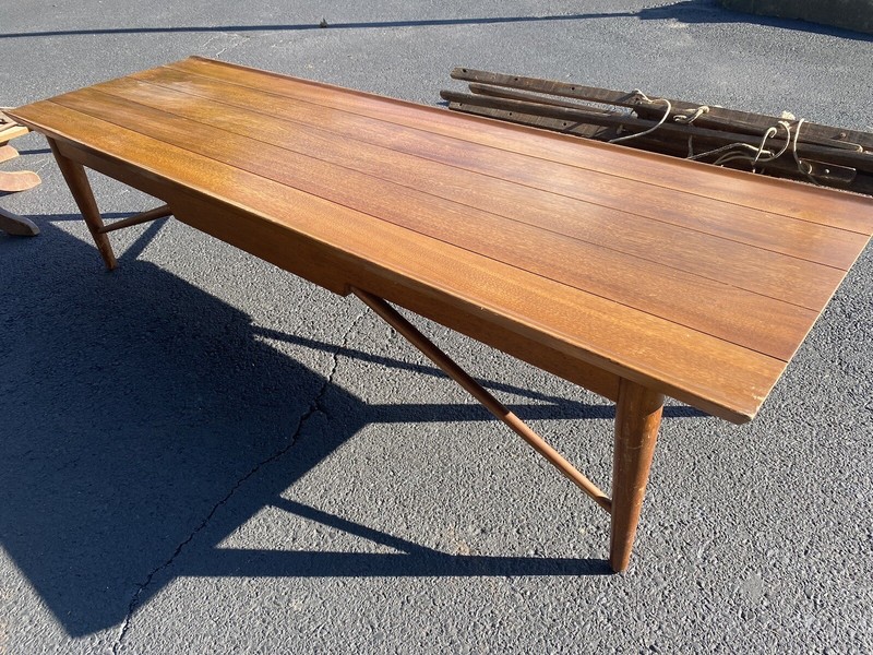 Mid Century Modern Natural Wood Designer Heritage Henredon Long Coffee Table gallery