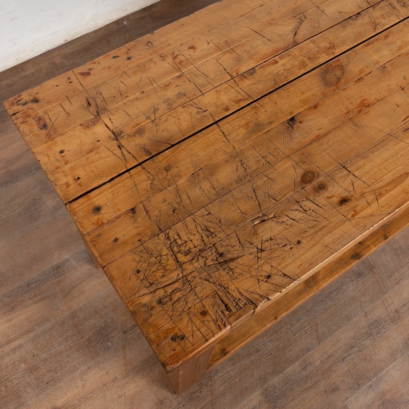 Late 19th Century Rustic Pine Work Table Console Island gallery