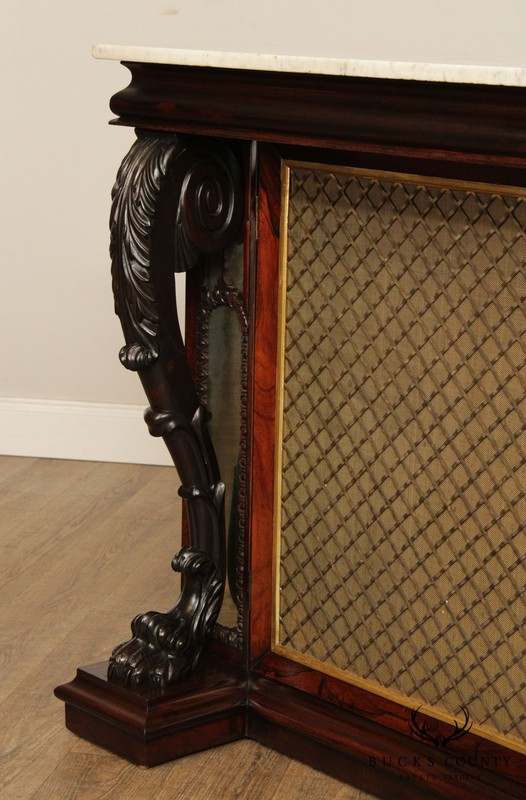 Antique 19th Century English Regency Rosewood Marble Top Console gallery